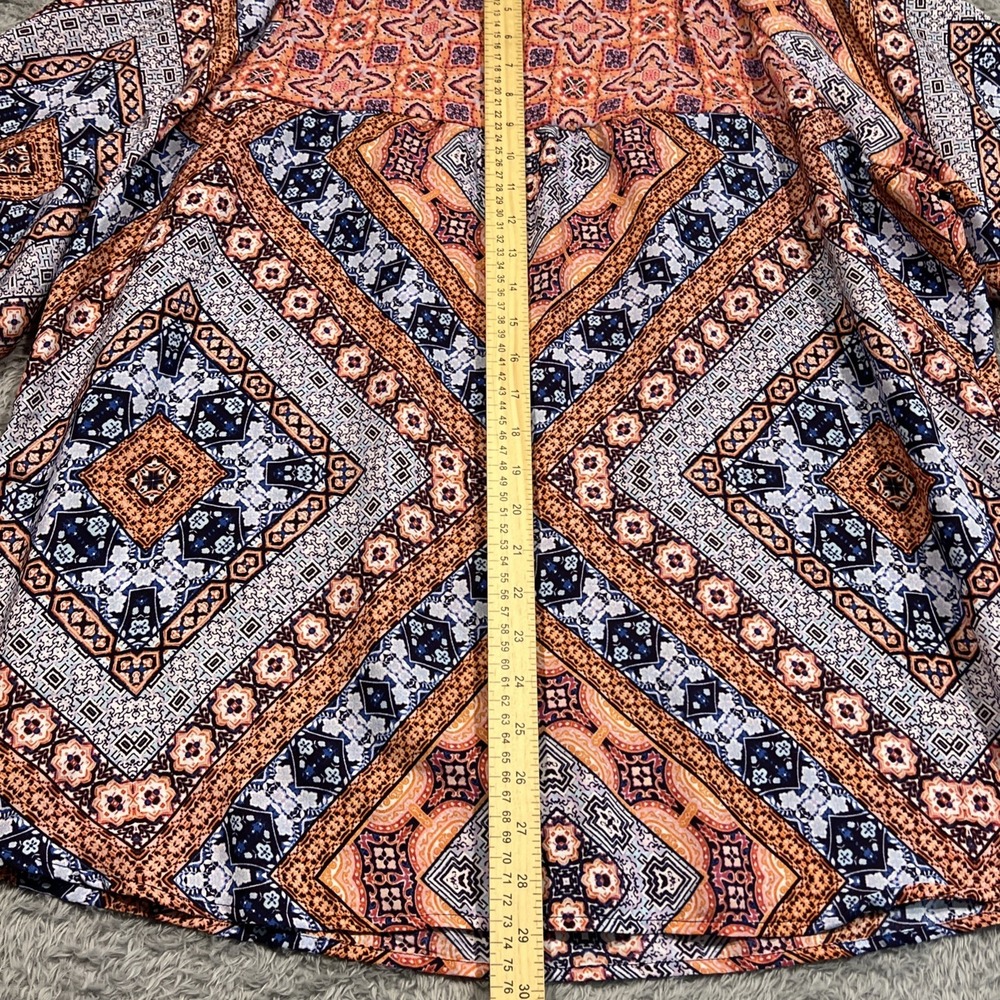 Figueroa Flower Top Boho Hippie Retro Artsy Funky Patchwork Geometric Women's 3X - Picture 11 of 11